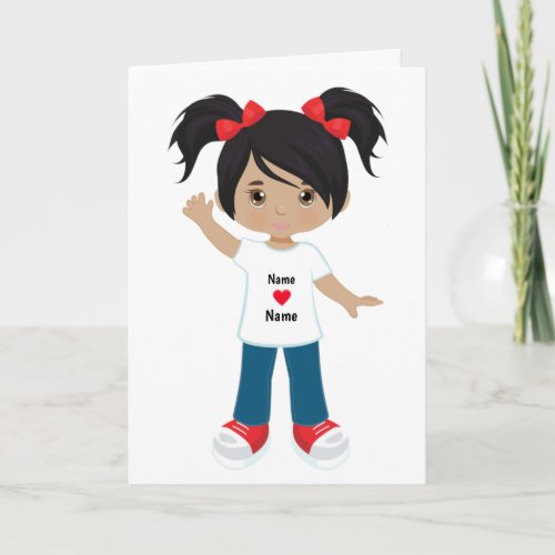Personalize Blank Card Multicultural Girl