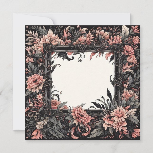 Personalize Blank Card Template Goth Floral (Front)