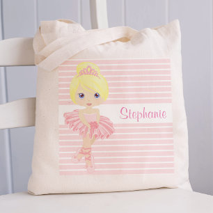 Personalize Blonde Ballerina Two Sided Tote Bag