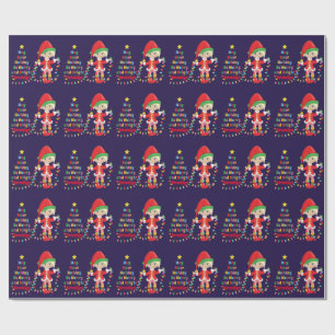 Personalize Blonde Girl Elf Wrapping Paper