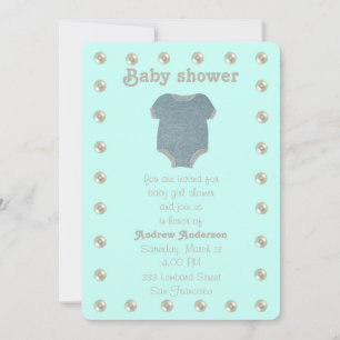 Personalize, blue baby shower invitation