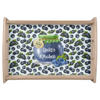 Personalize Blue Berries  Serving Tray