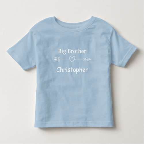 Personalize Blue Big  Brother Arrow Heart Boho   Toddler T_shirt