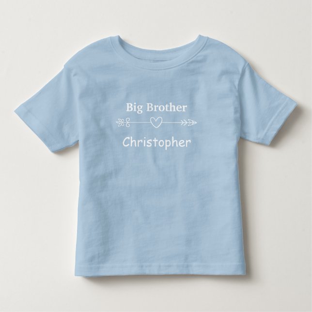 Personalize Blue Big  Brother Arrow Heart Boho   Toddler T-shirt (Front)