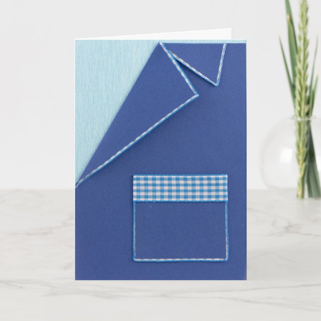 Personalize blue Birthday blazer Card (Front)