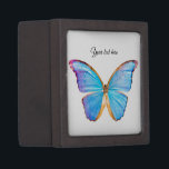 Personalize BLUE BUTTEFLY Magnetic Wooden Gift Box<br><div class="desc">Brattitude Designs is a mother and daughter design team from California, USA. We create art through our love of painting, drawing and photography to make our designs unique. Our products are created out of love and have fun, relaxed beach vibe, vintage and creative styles to each design. We also have...</div>