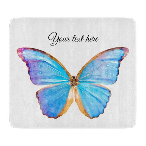 Personalize BLUE BUTTERFLY Cutting Board