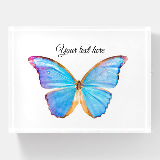 Personalize BLUE BUTTERFLY Paperweight