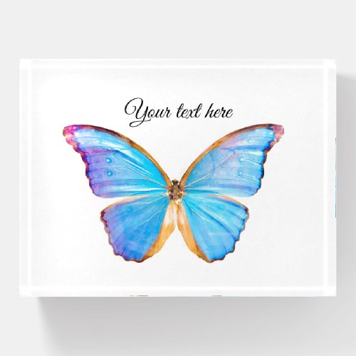 Personalize BLUE BUTTERFLY Paperweight