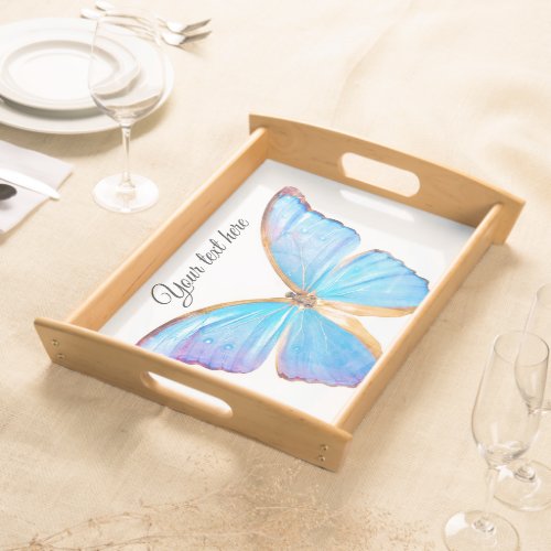 Personalize BLUE BUTTERFLY serving tray