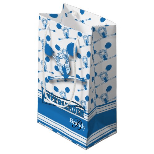 Personalize Blue Cheerleader Small Gift Bag