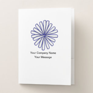 Personalize Blue Floral Design Pocket Folder
