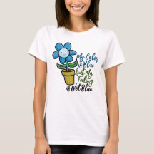 Personalize Blue Flower in a pot T-Shirt