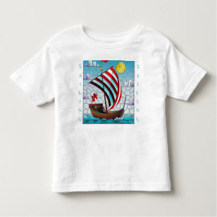 Personalize Blue Ocean Sail Boat Clear Sky Sun Toddler T-shirt