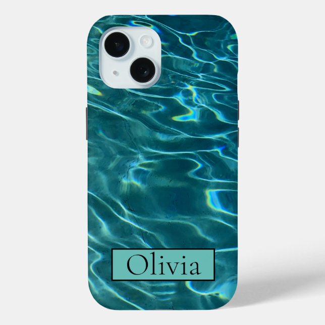 Personalize blue ocean waves Case-Mate iPhone case (Back)