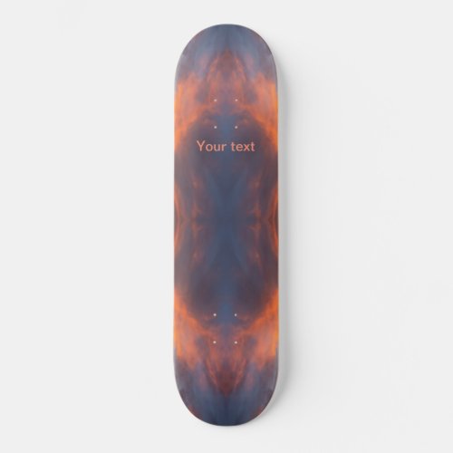 Personalize blue orange design skateboard