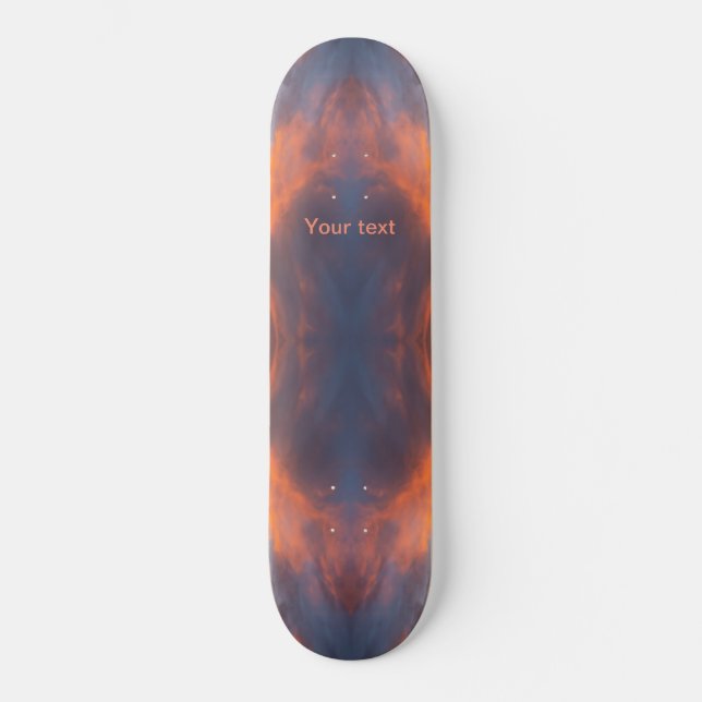 Personalize blue orange design skateboard (Front)