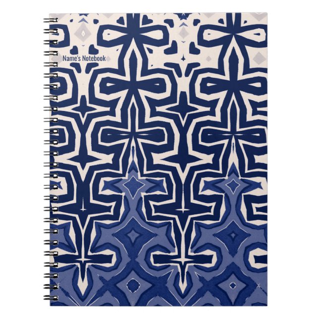 PERSONALIZE: Blue Pattern | Notebook Journal (Front)
