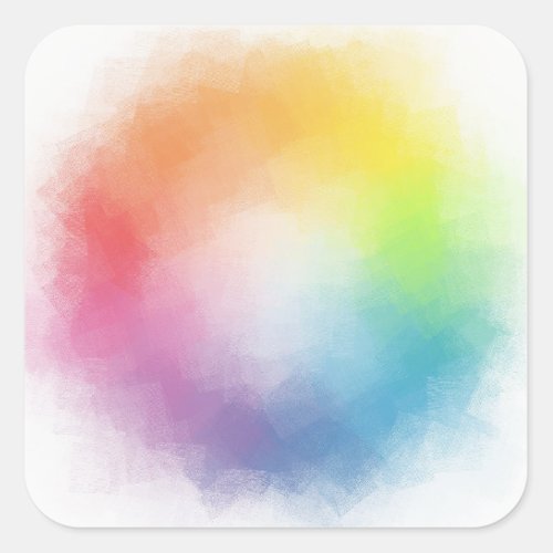 Personalize Blue Purple Green Red Yellow Blank Square Sticker