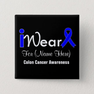 Personalize Blue Ribbon Colon Cancer Button