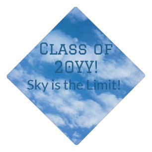 Personalize Blue Sky Clouds Graduation Class Cap Topper