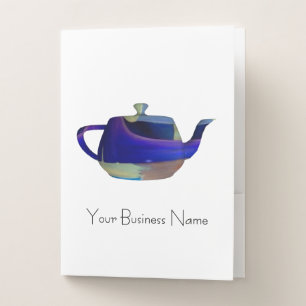 Personalize Blue Teapot  Pocket Folder