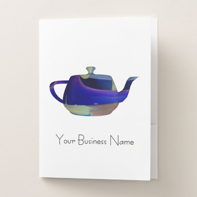 Personalize Blue Teapot  Pocket Folder (Front)