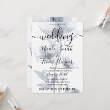 Personalize: Blue Translucent Flowers Wedding