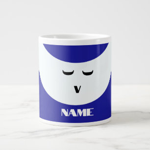 Personalize Blue White Face Giant Coffee Mug