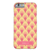 Personalize Blush Pink Geometric Pattern Monogram Barely There iPhone 6 Case