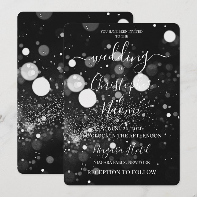 PERSONALIZE: Bokeh Blizzard Custom Invitation (Front/Back)
