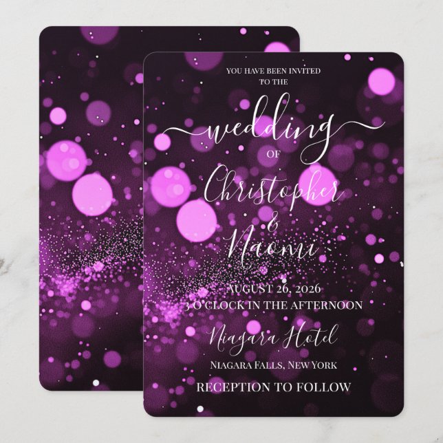 PERSONALIZE: Bokeh Blizzard Custom Invitation (Front/Back)