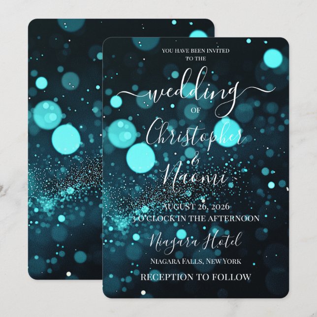 PERSONALIZE: Bokeh Blizzard Custom Invitation (Front/Back)