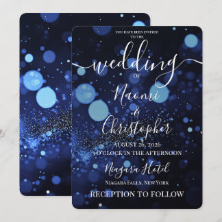 Personalize: Bokeh Blizzard Wedding Invitation