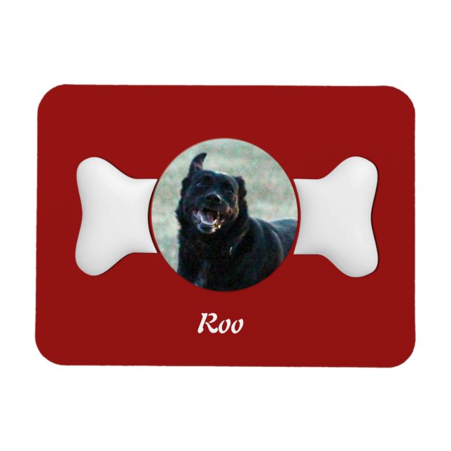 Personalize Bone Shaped Pet Keepsake Magnet (Horizontal)