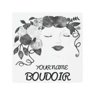 Personalize Boudoir sign Metal Wall Art, 8" x 8"