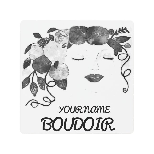 Personalize Boudoir sign Metal Wall Art, 8" x 8" (Front)