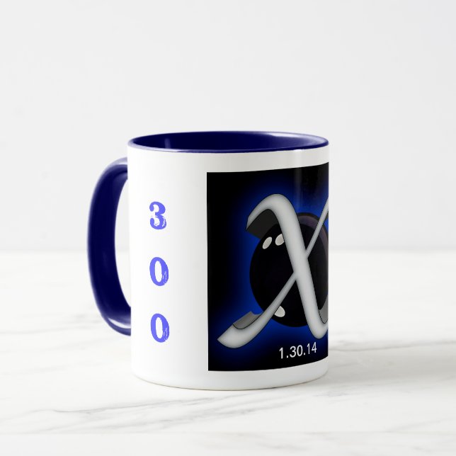Personalize, Bowling Xmachine Graphic, 300 Game, Mug (Front Left)