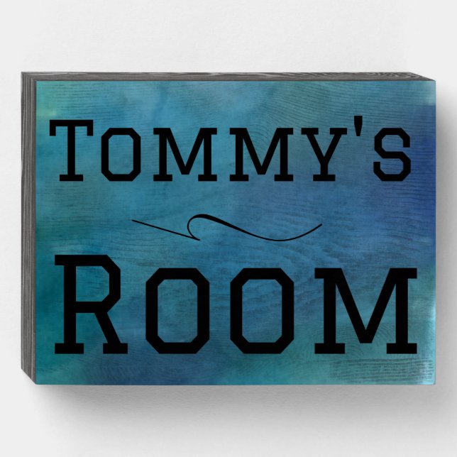 Personalize Boy Bedroom Wood Box Sign (Front Horizontal)