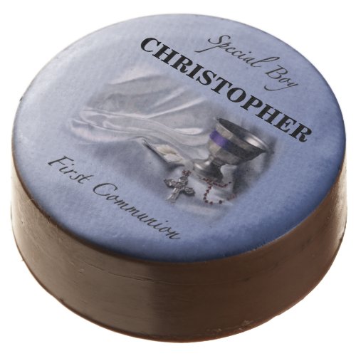 Personalize Boy First Communion Blue Chocolate Covered Oreo