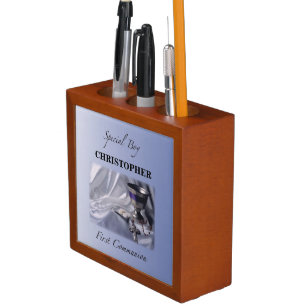 Personalize, Boy, First Communion Blue Pencil/Pen Holder