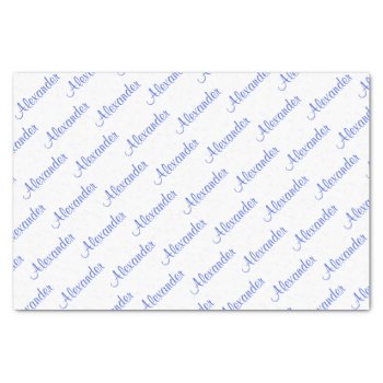 Personalize: Boy's Name Blue Birthday Party Theme Tissue Paper by NancyTrippPhotoGifts at Zazzle