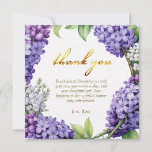 Personalize Bridal Shower Blue Hydrangea Thank You Card