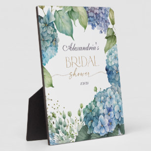 Personalize Bridal Shower Blue Hydrangeas Plaque