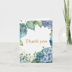 Personalize Bridal Shower Blue Hydrangeas Thank You Card