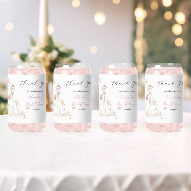 Personalize Bridal Shower Dress Thank you Can Glass (Insitu (Wedding))