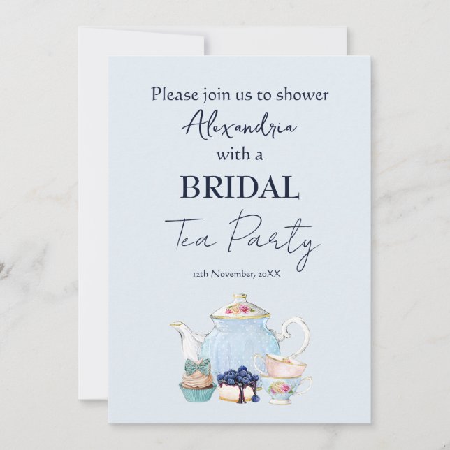 Personalize Bridal Shower Tea Party Invitation (Front)