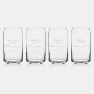 Personalize Bridal Shower Thank you Can Glass