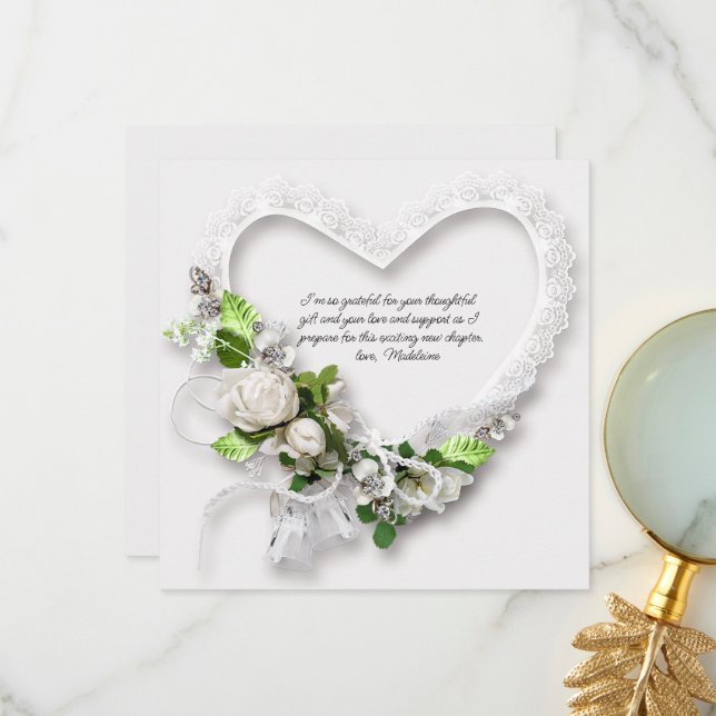 Personalize Bridal Shower Thank you Card (Front/Back In Situ)