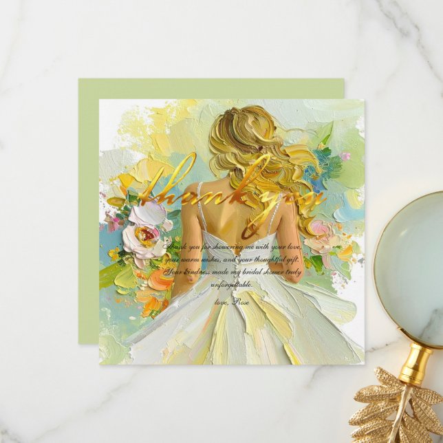 Personalize Bridal Shower Thank you Card (Front/Back In Situ)